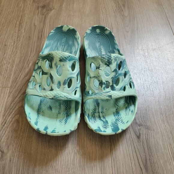 Merrell Hydro Slides Rubber Green Outdoor Waterproof Camping unisex M 7.5 W 9 - Picture 2 of 10